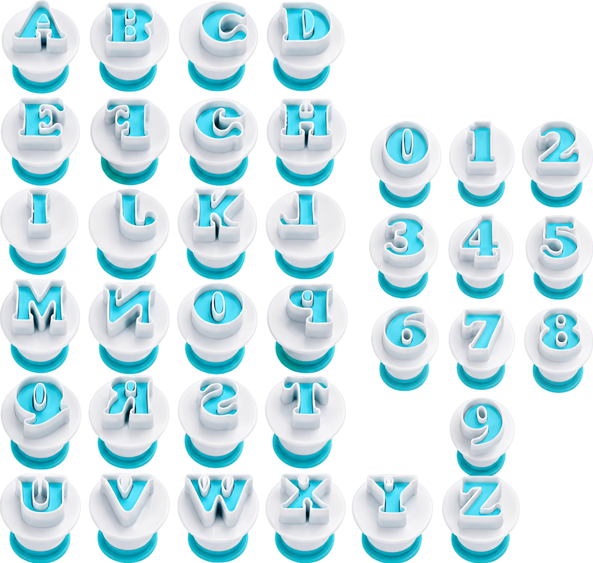 36件套英文字母与数字烘焙饼干模具