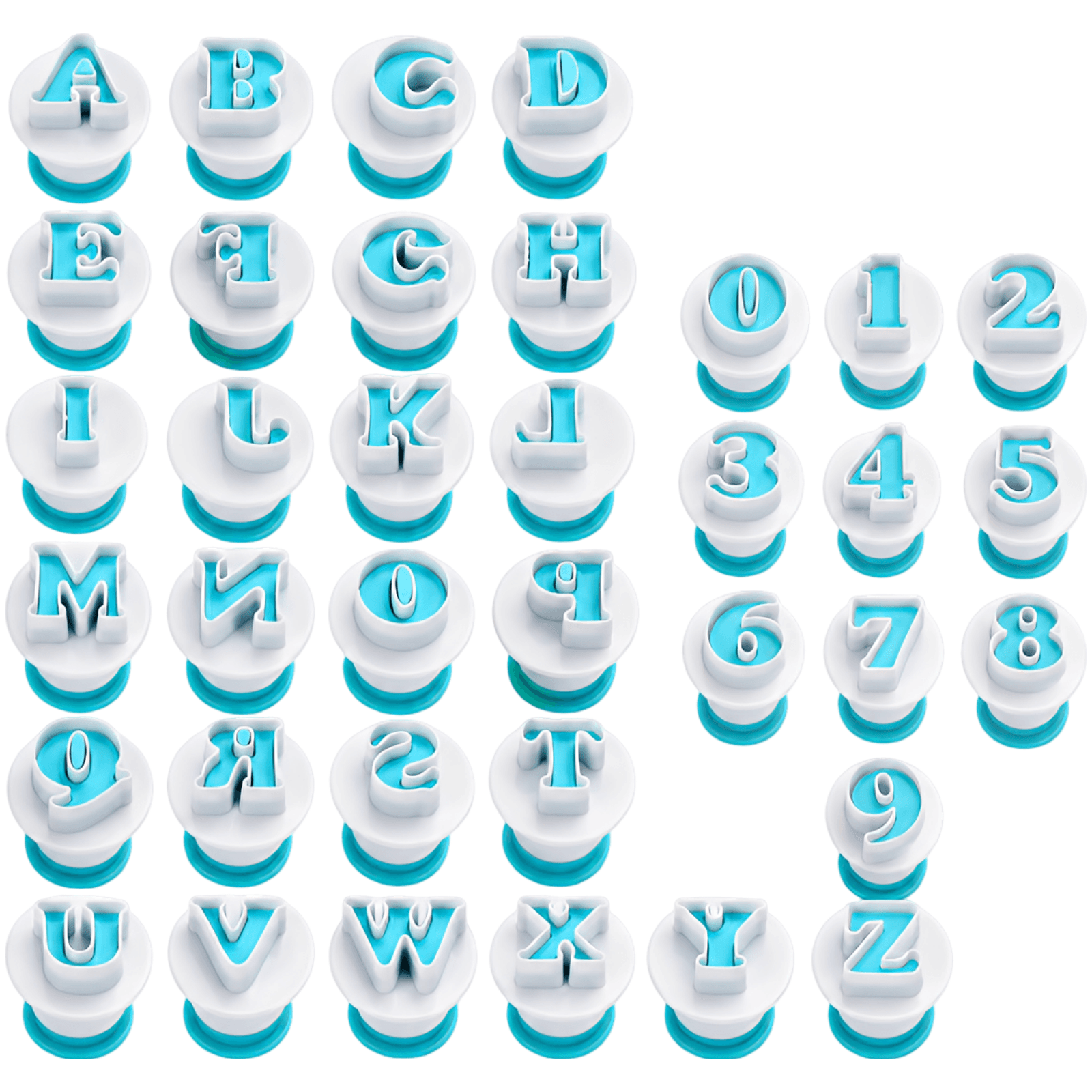 36件套英文字母与数字烘焙饼干模具