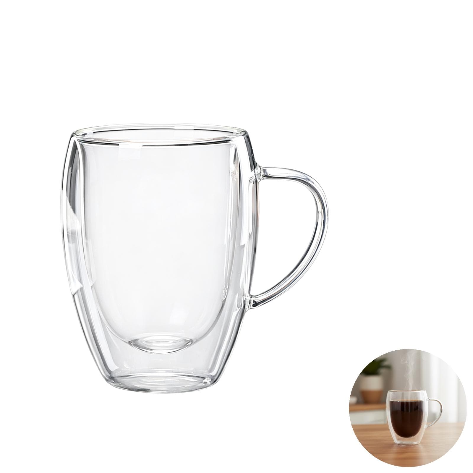 双层防烫高硼硅玻璃咖啡杯