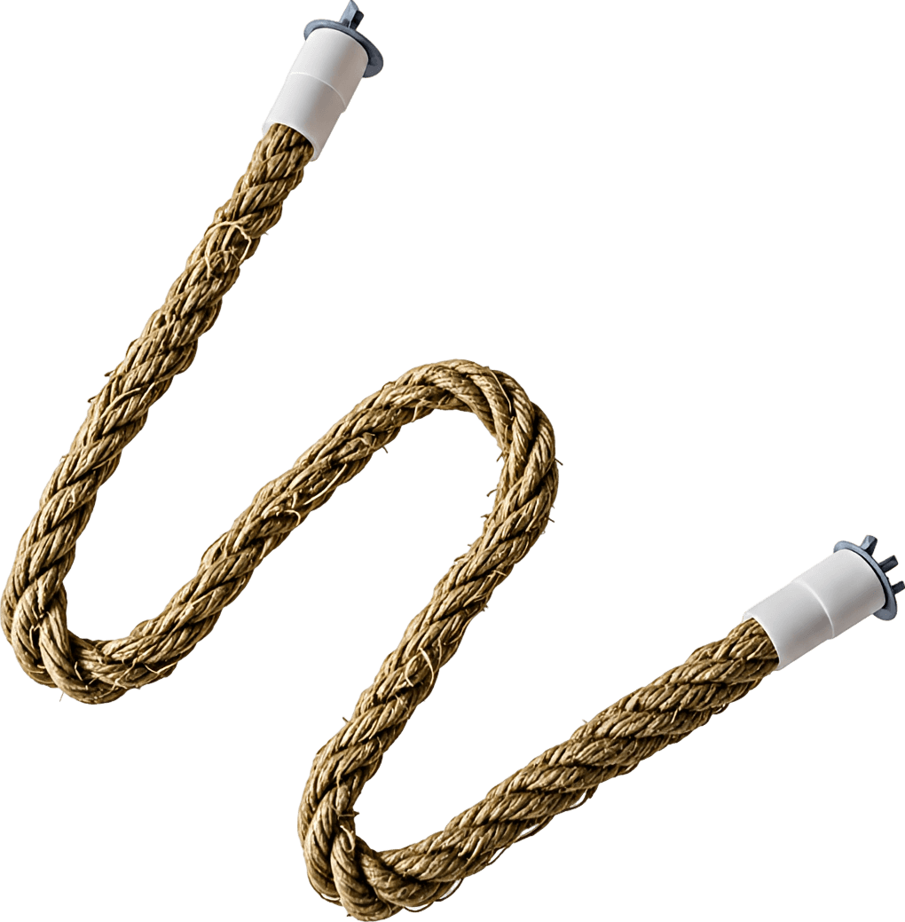 41英寸天然黄麻鹦鹉攀爬绳站杆