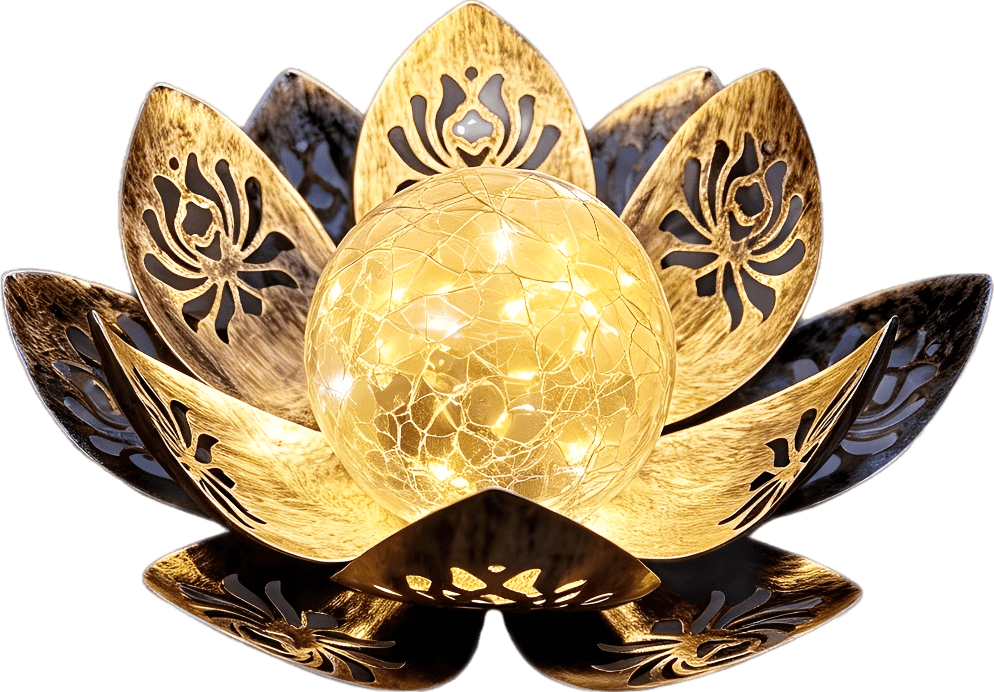 镂空莲花太阳能花园灯