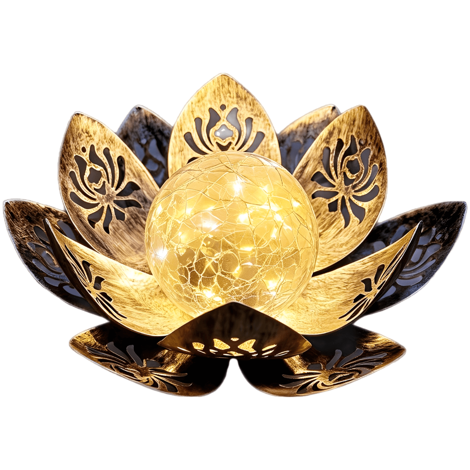 镂空莲花太阳能花园灯