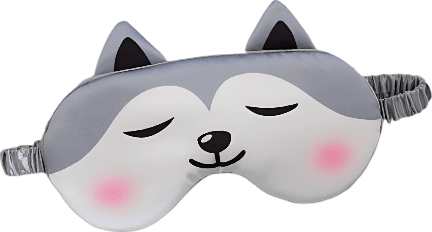 可爱狐狸双面桑蚕丝遮光睡眠眼罩