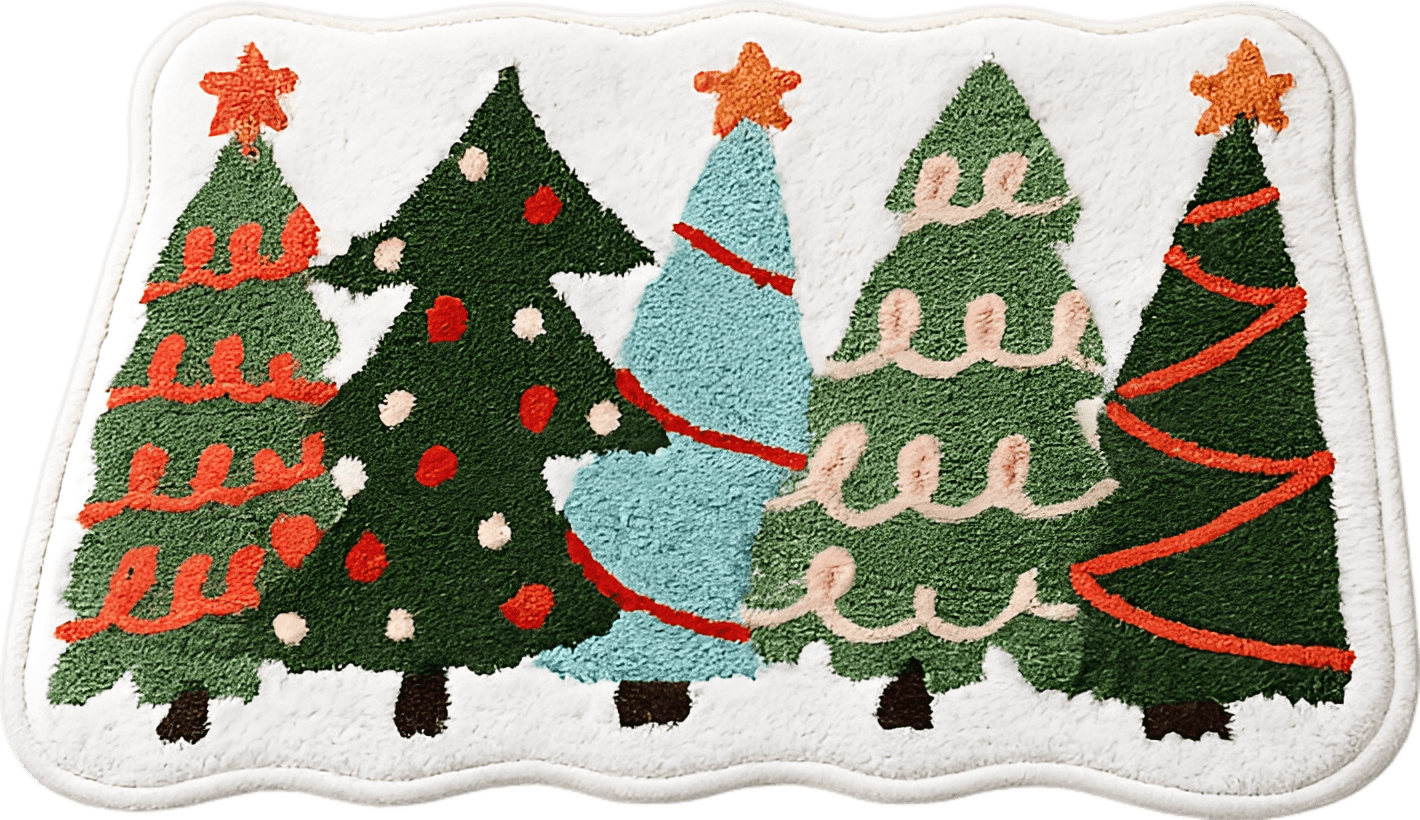 圣诞树吸水防滑浴室垫